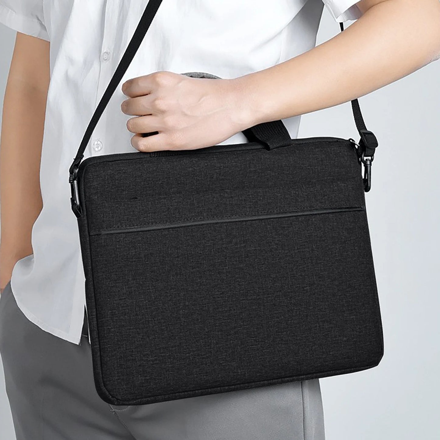 Computer Bag for Women, Laptop Tote Shoulder Bag, 14.1 in Laptop or Tablet, Stylish, Durable, Waterproof Fabric, Lightweight, Business Casual, Suitable for Multiple Laptops Black