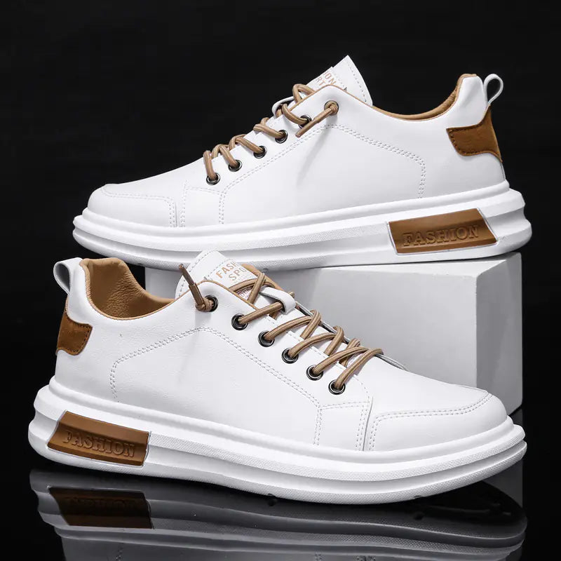Trendy Spring/Summer Men's Casual Leather Sneakers