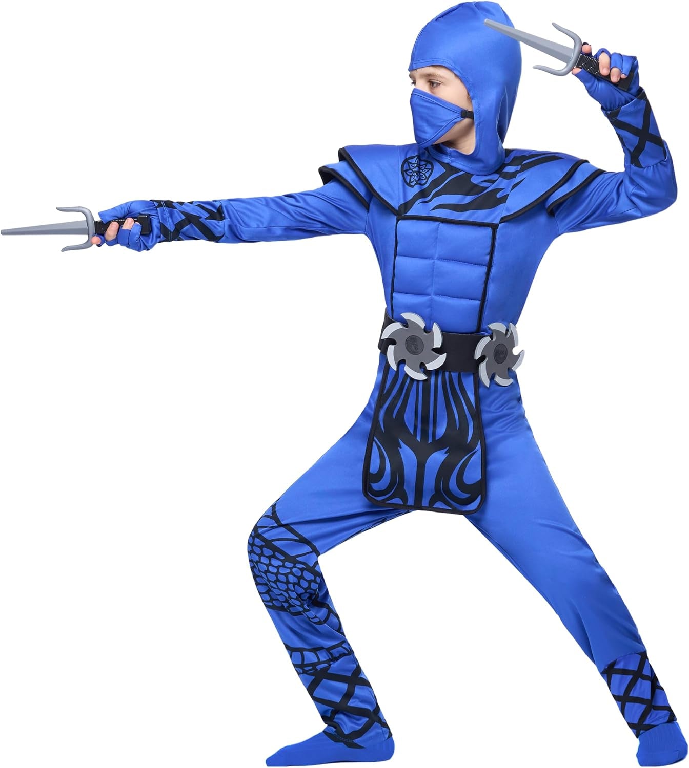 Epic Boys Ninja Costume - Dragon Scales Outfit with Accessories for Toddler Halloween Fun