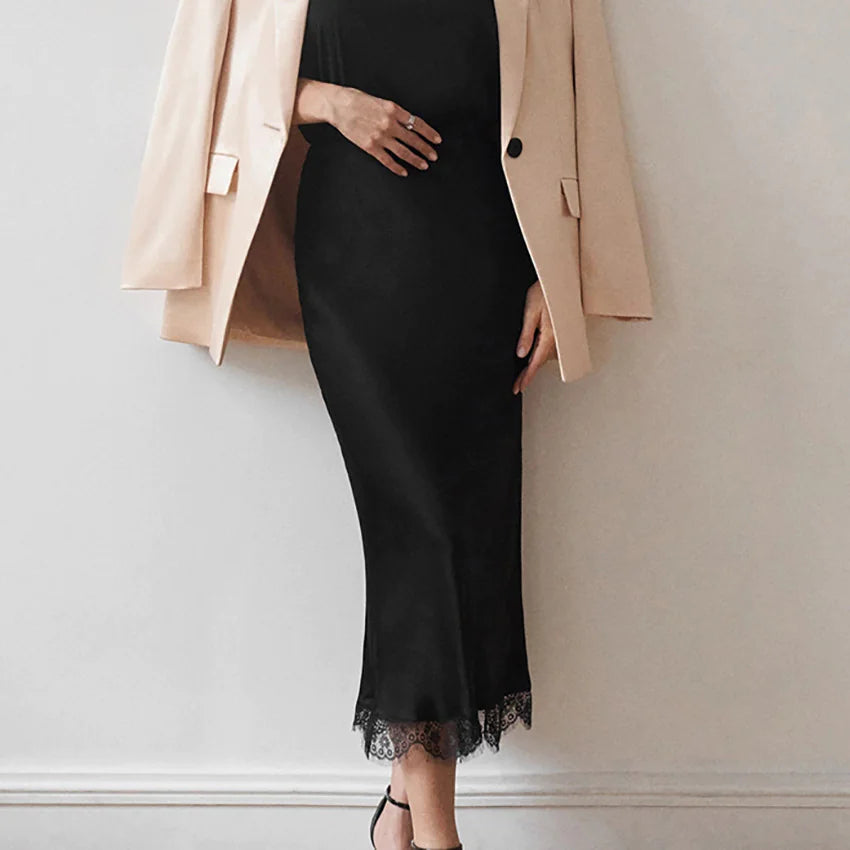 Parisian Elegance - French Lace Stitching Skirt