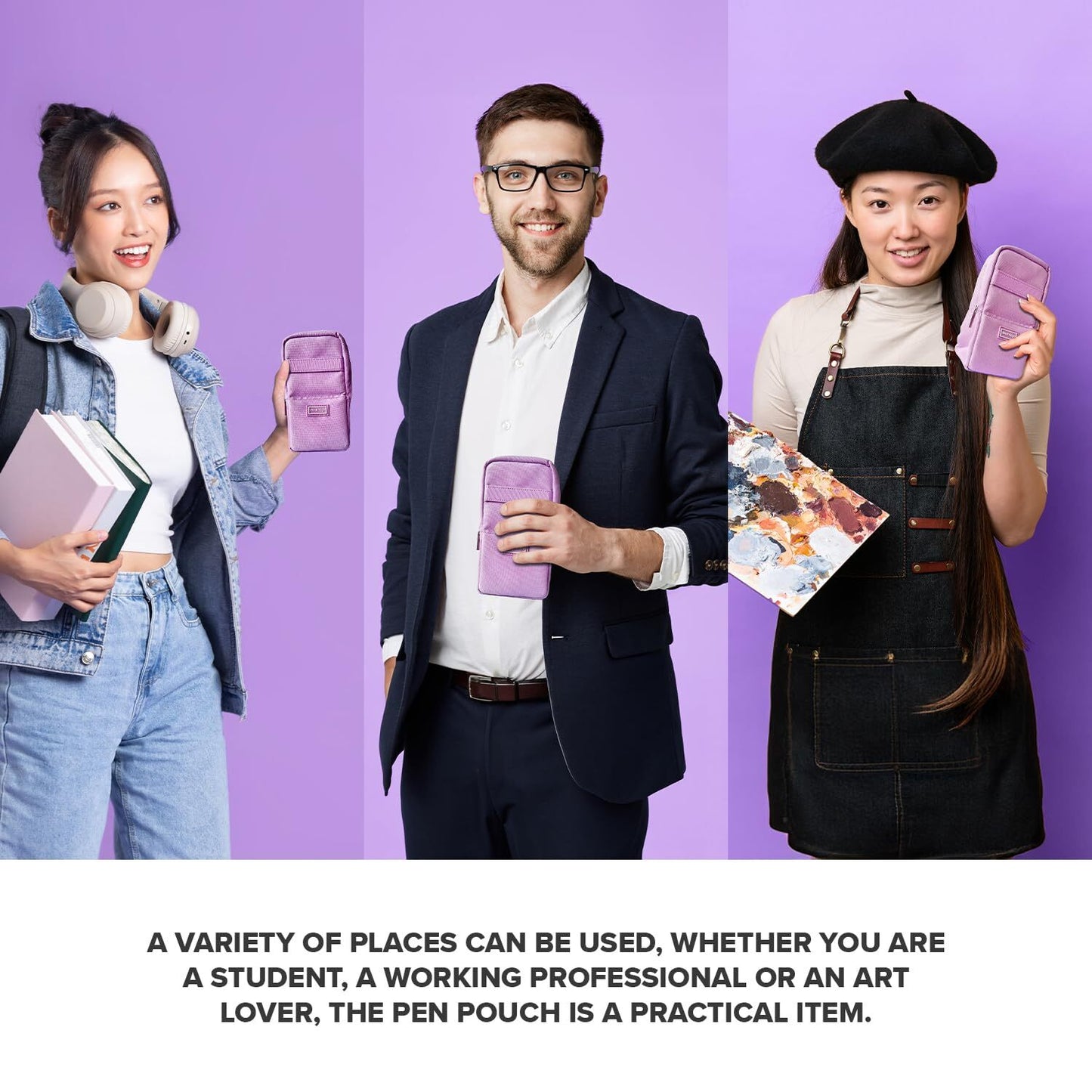 Standing Pencil Case, Durable Large Pencil Pouch, Kids School Supplies, Stora...