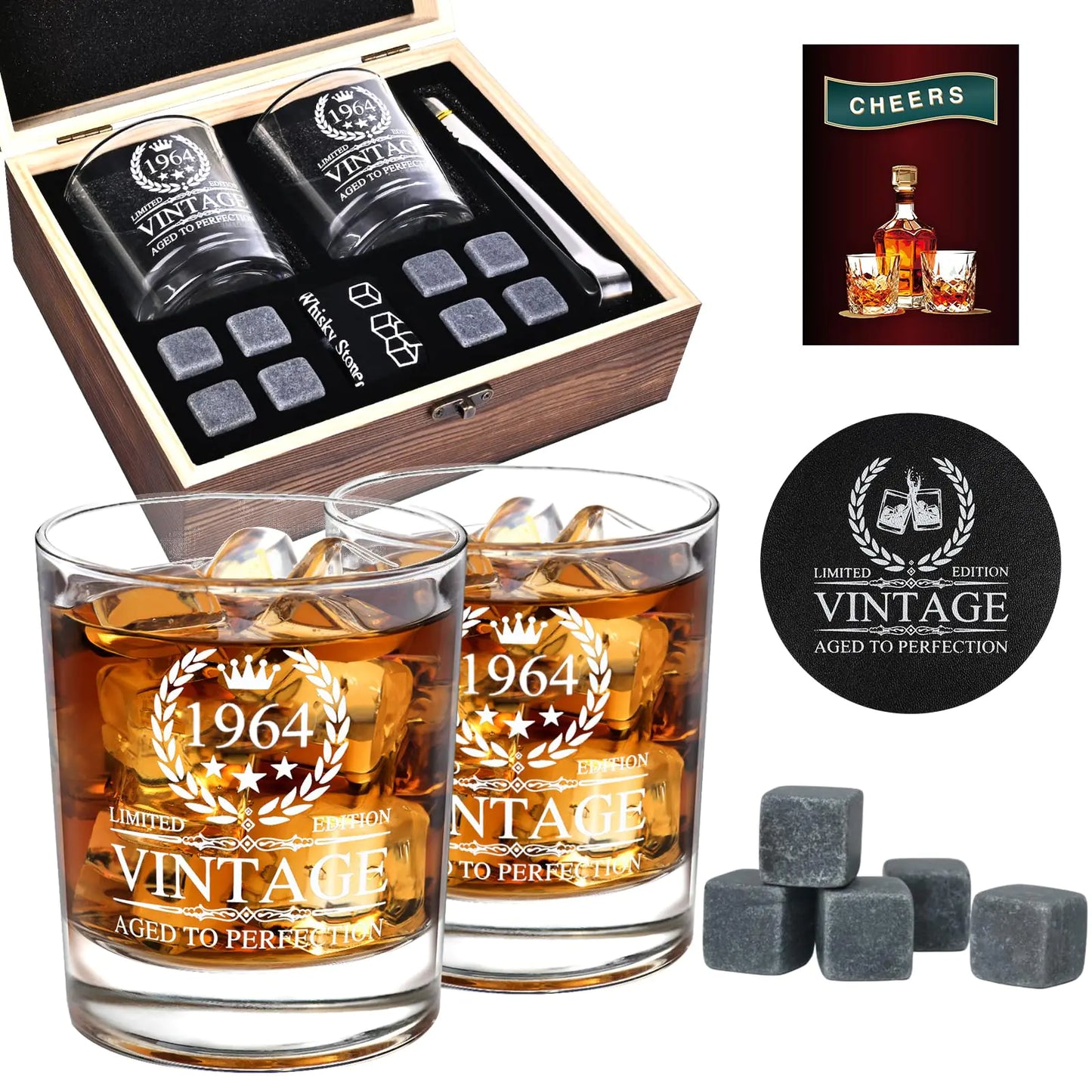 Celebrate 60 in Style – Premium Whiskey Glass Gift Set for Men
