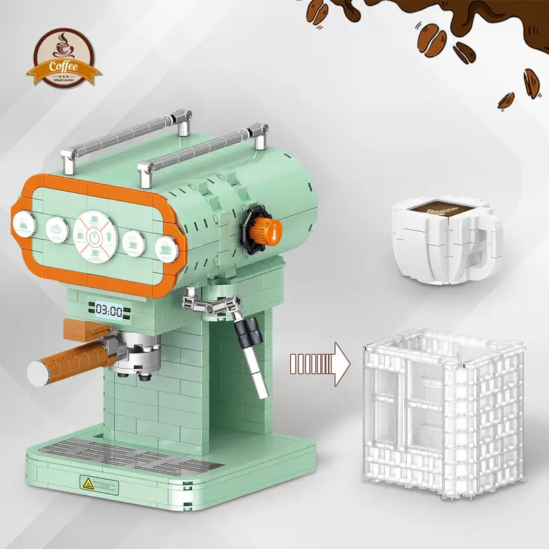 Mini Coffee Machine Toy - DIY Assembled Building Blocks