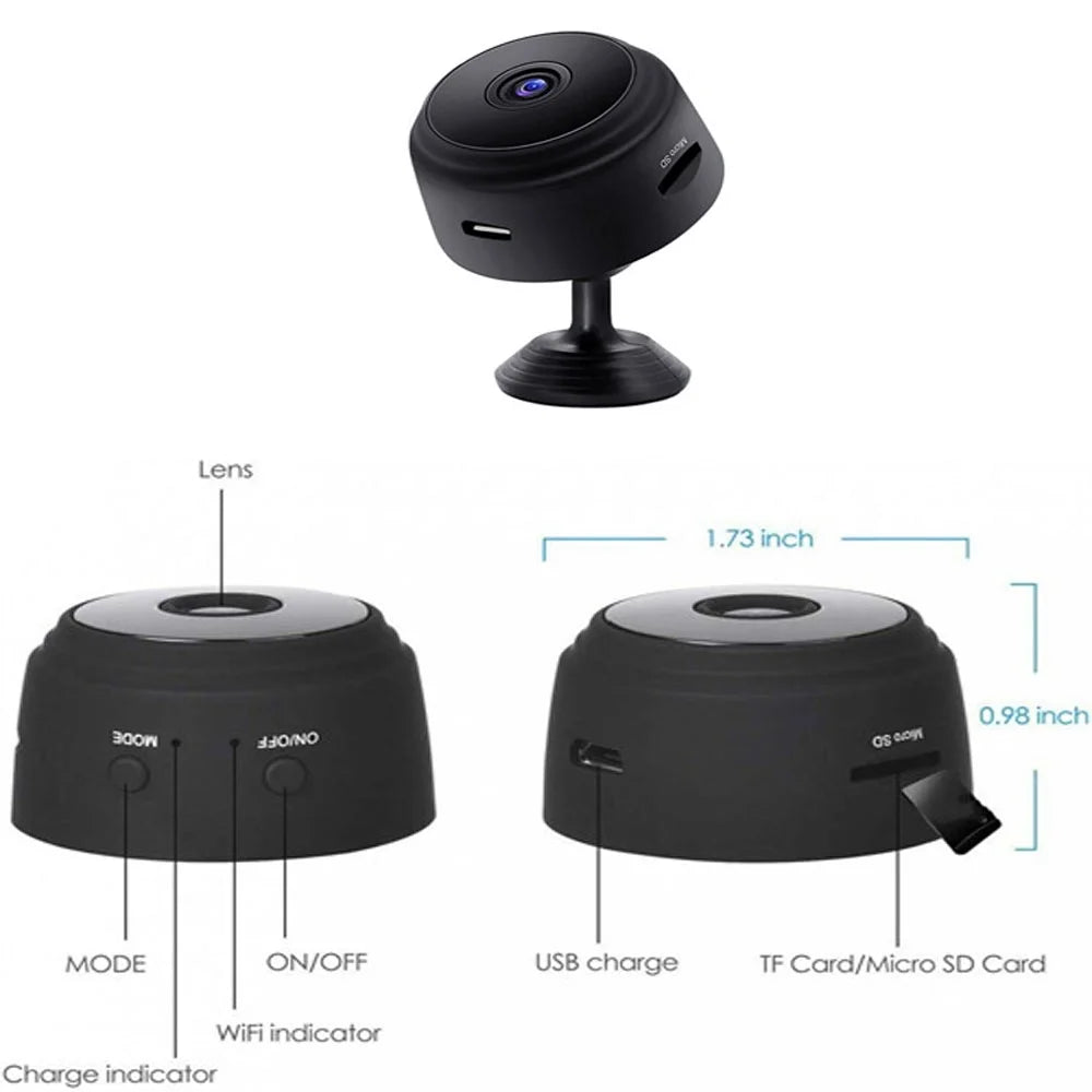 Mini Wireless Hidden Spy Camera - 1080P HD with Night Vision for Ultimate Home Security