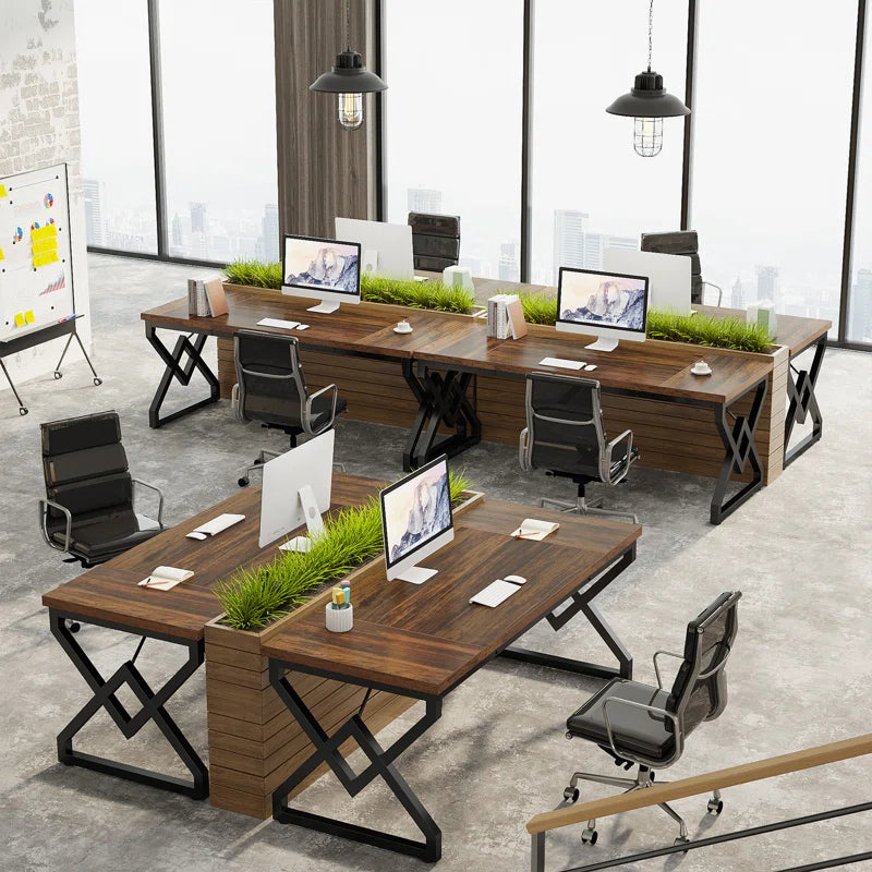 Elevate Your Workspace with the Ramapo Metal Base Computer Desk - Stylish, Durable, and Versatile