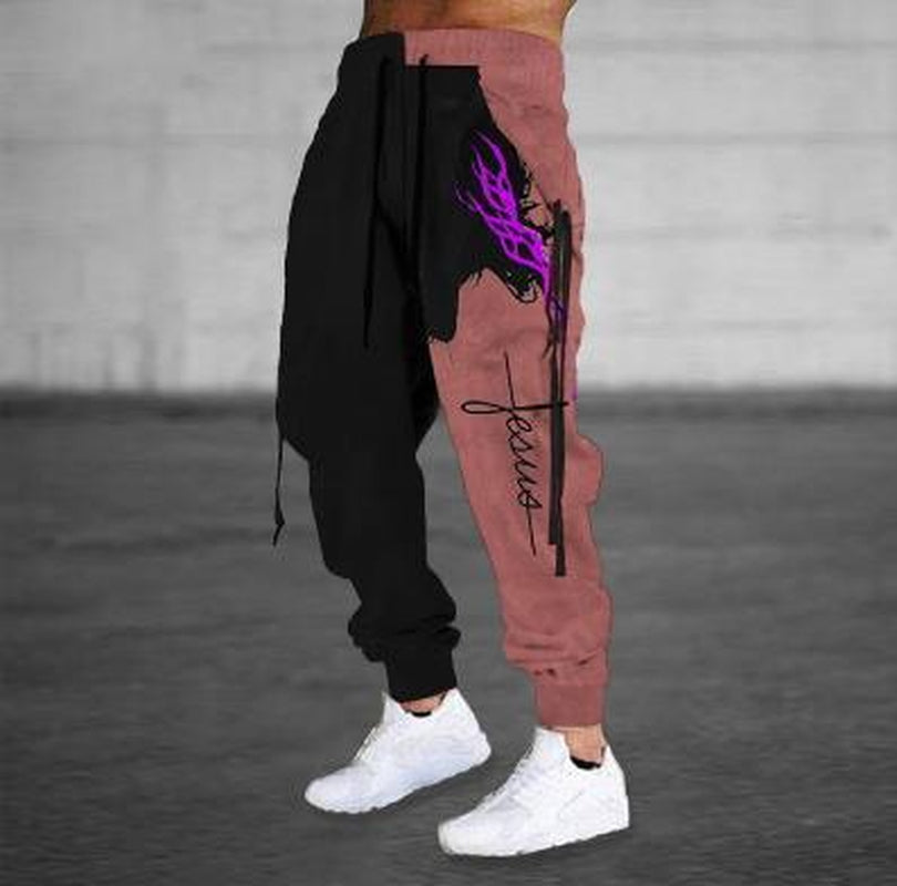 3D Printed Pattern Fashion Men's Loose Casual Pants