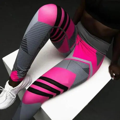 Printed High Waist Leggings for Yoga and Sports