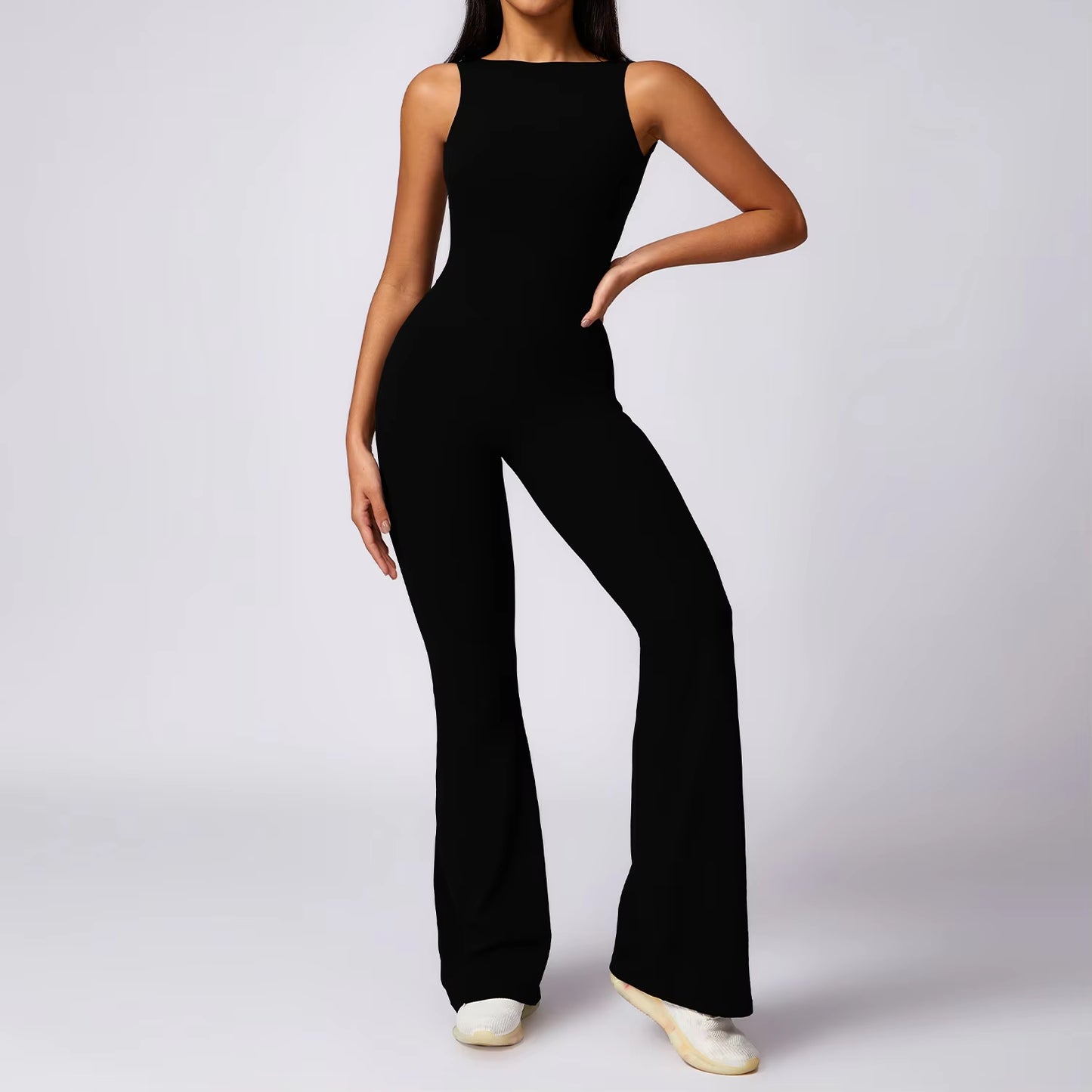 Elevate Your Workout with the Trumpet Jumpsuit - Stylish Women's Yoga & Fitness Bodysuit for Ultimate Comfort and Performance