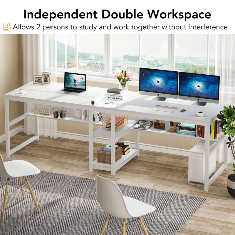 Rigueiro Spacious Industrial Computer Desk for Collaborative Workspaces