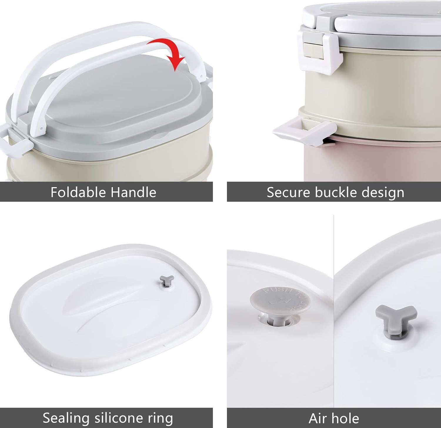 Bento Box Adult Lunch Box, Lunch Box for Men Women with Insulated Lunch Bag, Stainless Steel Salad Lunch Containers, Stackable Leakproof Lunch Kit