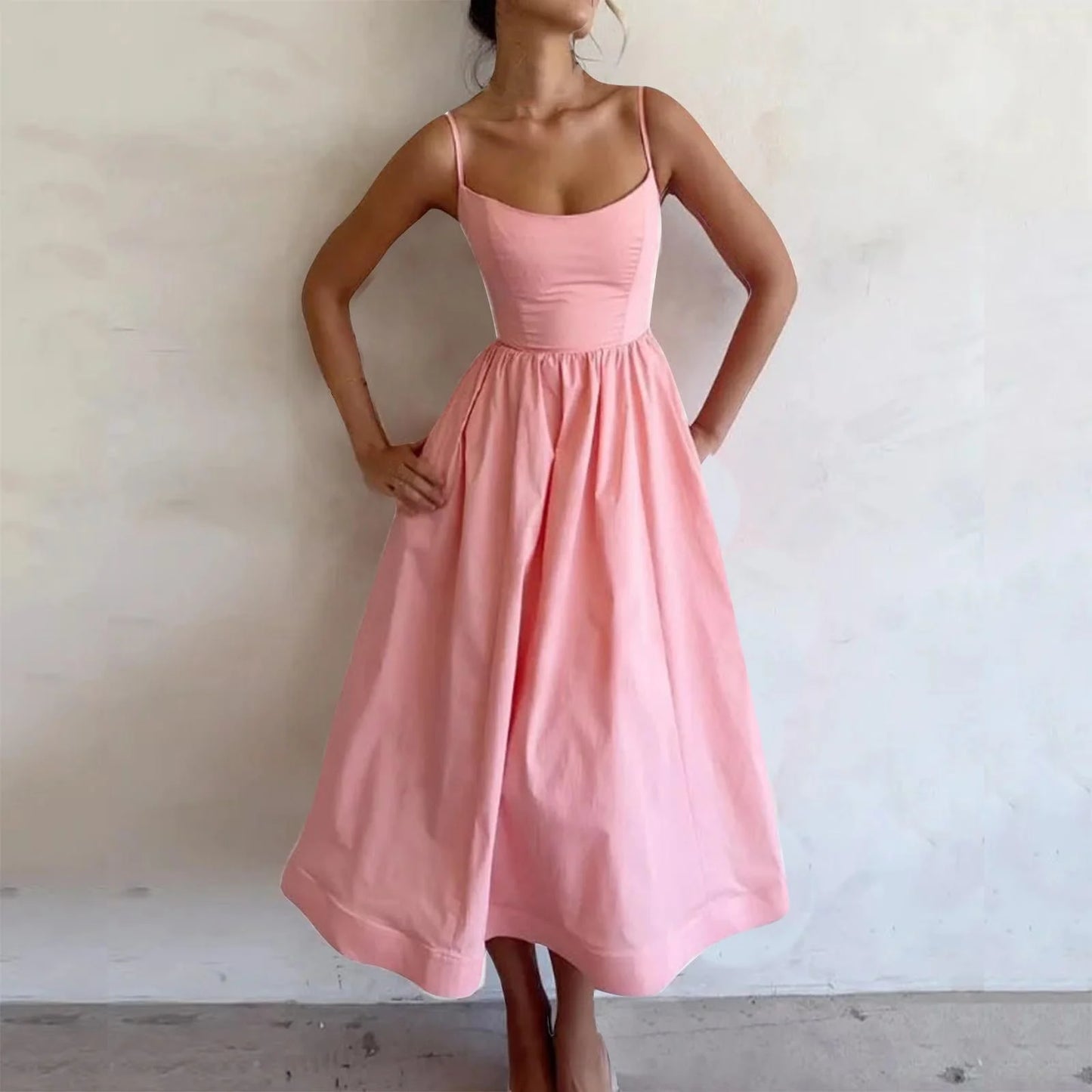 Unbeatable Summer Savings on Women's Maxi Swing Dresses - Casual Spaghetti Strap Sundresses Under $5!