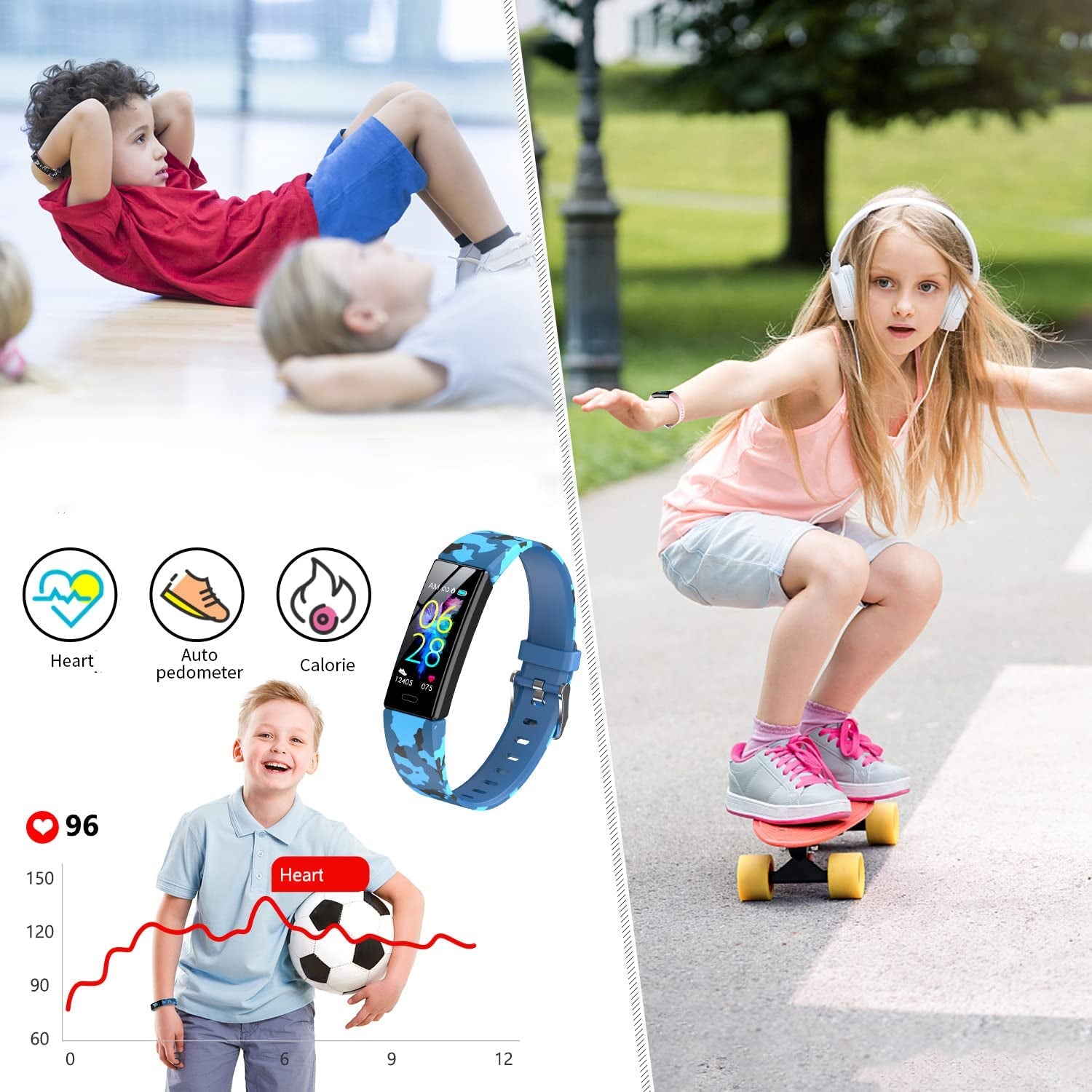 Ultimate Kids Fitness Tracker Watch - Waterproof Smart Watch with 11 Sport Modes, Pedometer & Stopwatch for Ages 6-16