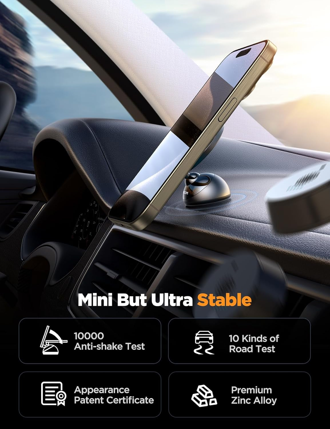 Revolutionary All-Metal Magsafe Car Mount - Stronger Magnetic Phone Holder for iPhone 16, 15, 14, 13, 12 - Ultimate Stability for Your Drive