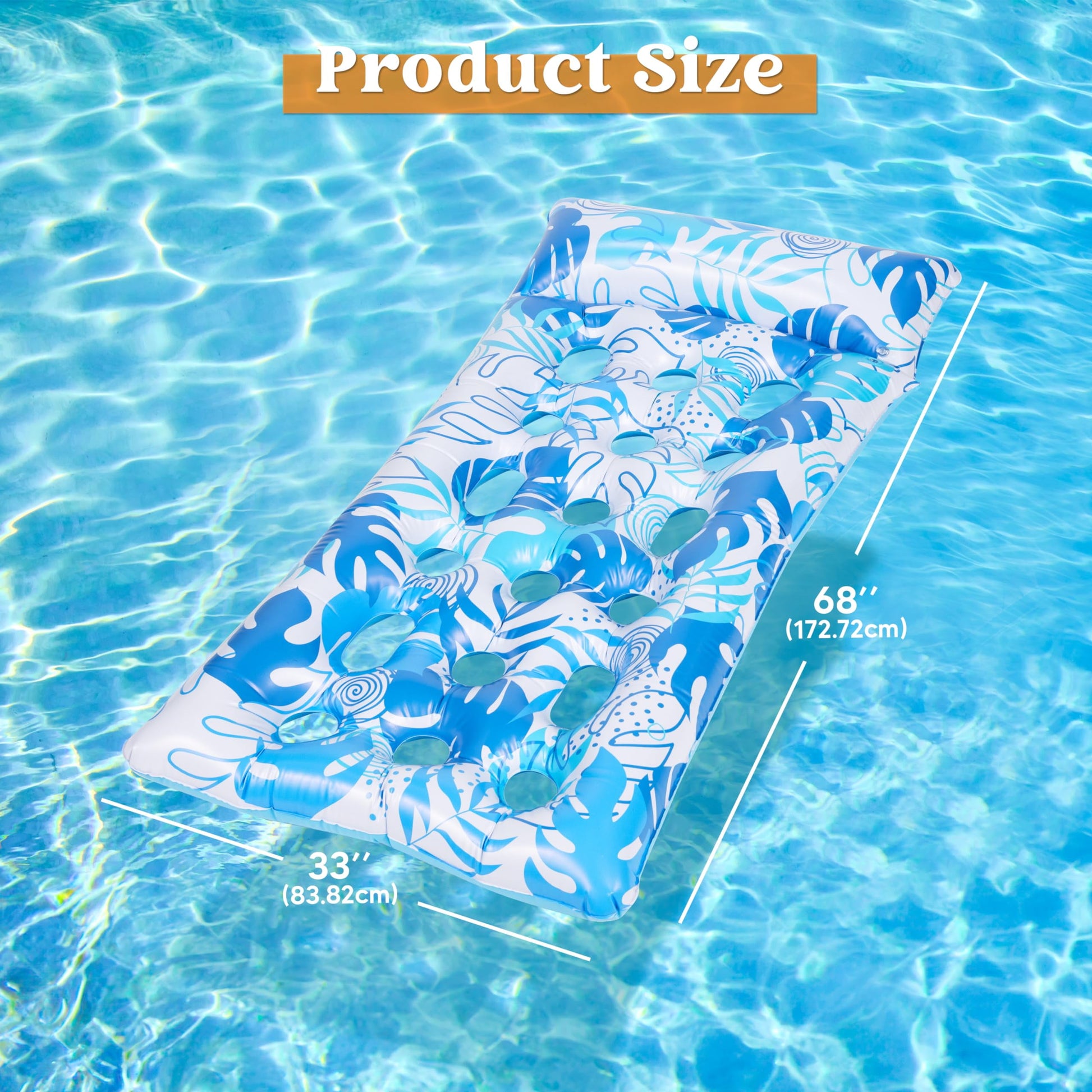 XL Inflatable Pool Float Lounger for Adults - 2 Pack Sun Tanning Bed with Headrest - Perfect for Lake, Beach, and Pool Parties!