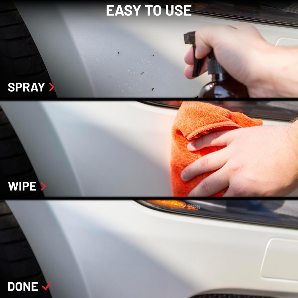 Bug Barrier Prescription for Auto - Complete Bug Removal and Protection, Breaks down and Removes Stubborn Stains, Includes Sponge and Towels