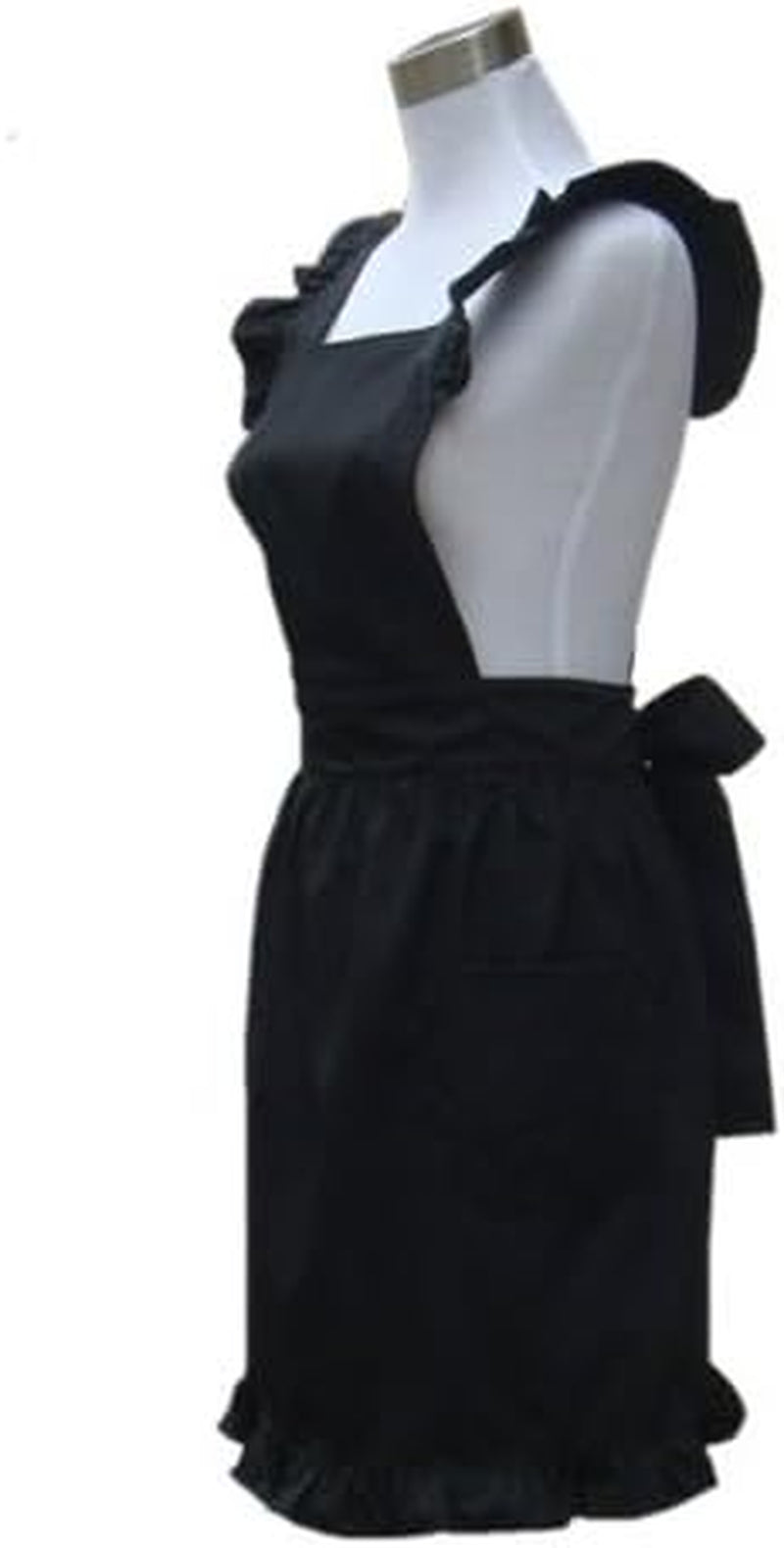 Charming Vintage Cotton Cooking Apron for Women - Stylish Black Apron with Pockets, Perfect Gift for Moms and Bakers