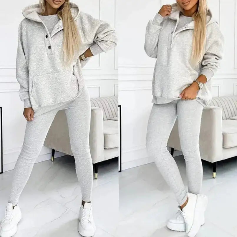 Women's Tracksuit Set White Double Front