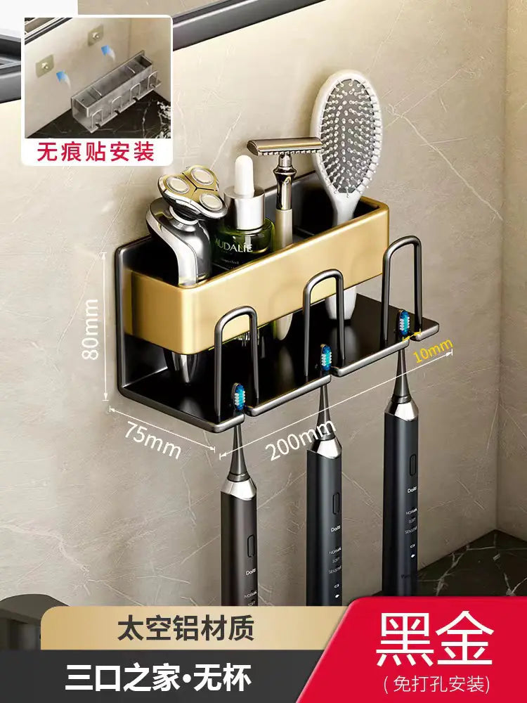Wall-Mounted Toothbrush and Cup Holder for Bathroom