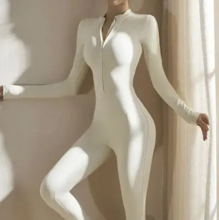 European & American Zipper Yoga Jumpsuit