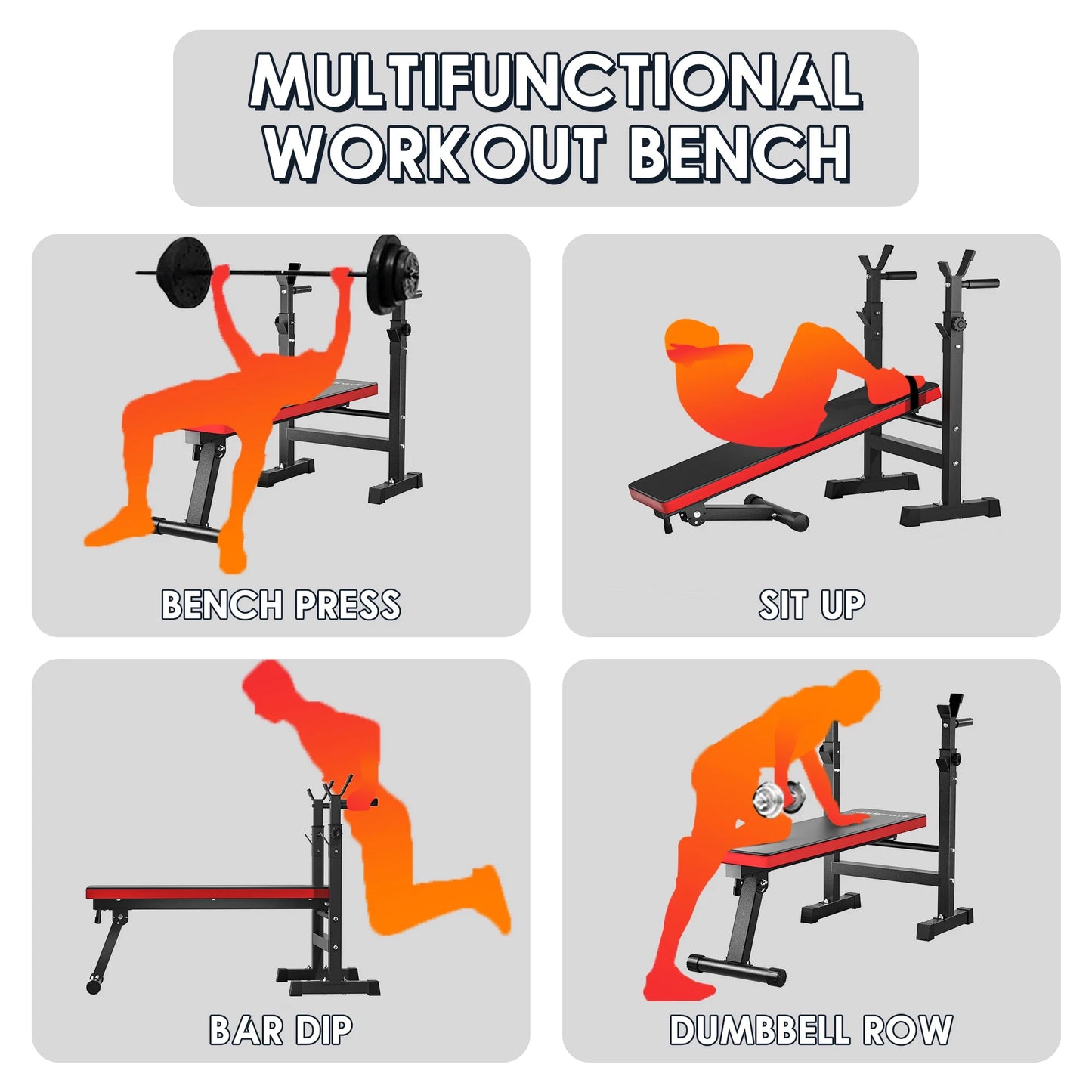 Transform Your Home Workouts with the Adjustable Foldable Bench Press Bench for Ultimate Strength Training