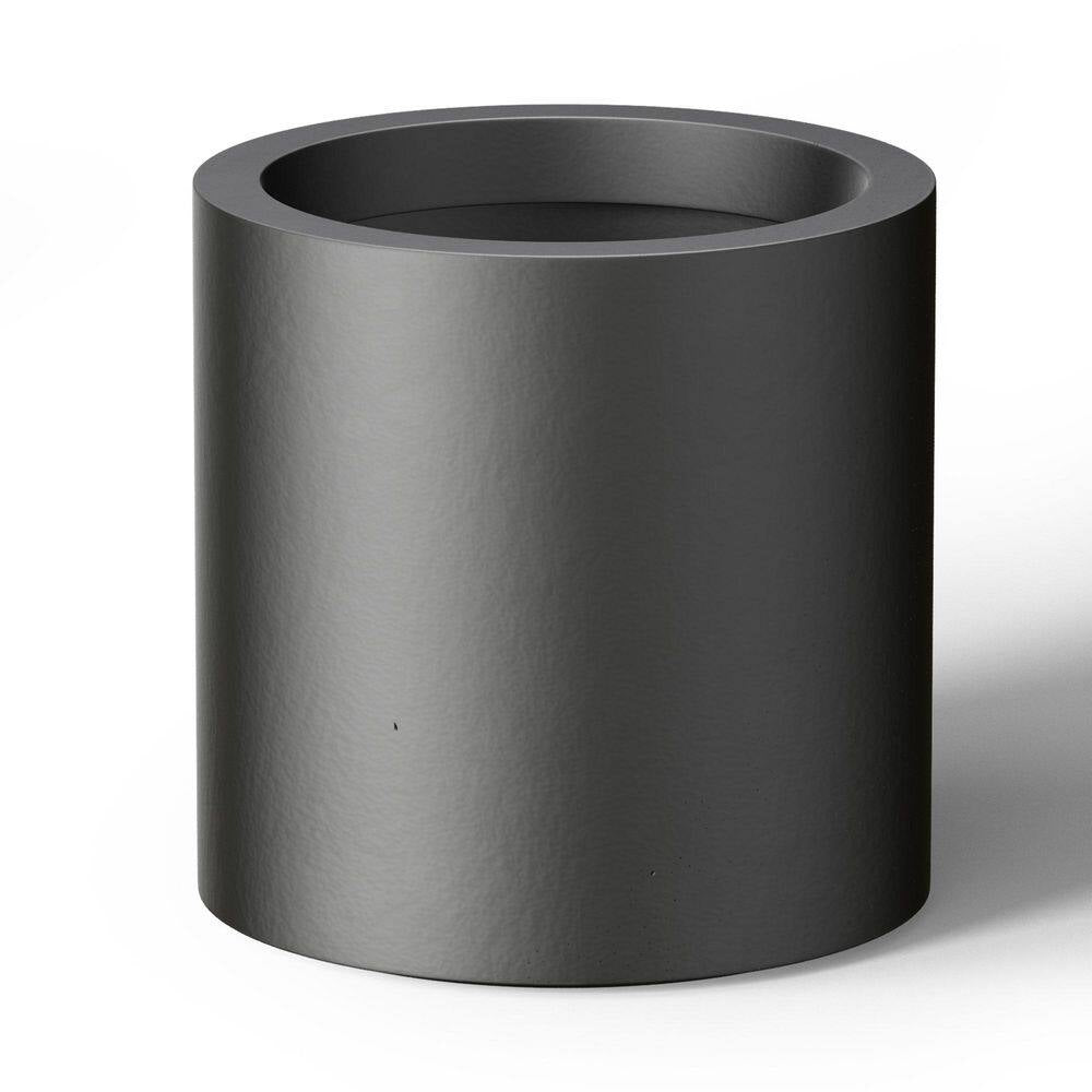 10 In. W X 10 In. H Charcoal Black Large Tall round Concrete Planter / Garden Plant Pot for Indoor and Outdoor