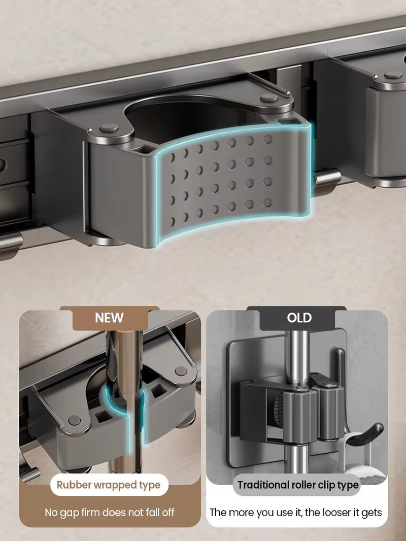 Maximize Your Space with Our Stylish Wall-Mounted Mop and Broom Rack!