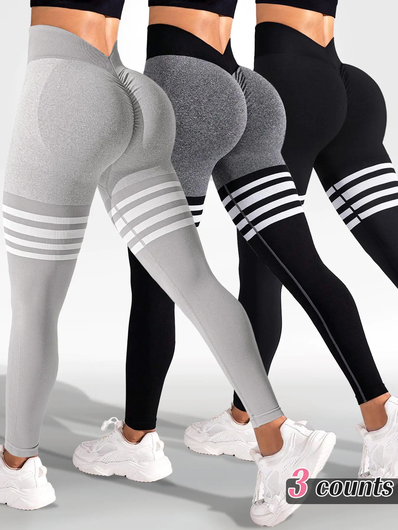 Stride & Stripes - Sports Tights High Waist Workout Pants
