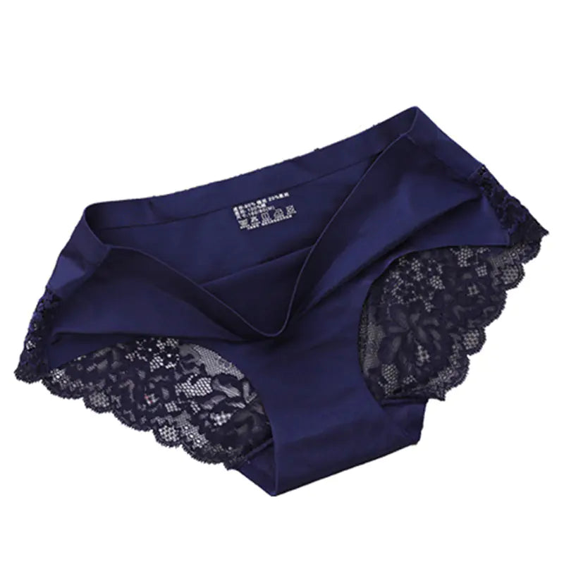 Sexy Ice Silk Women's Lace Thong Panties