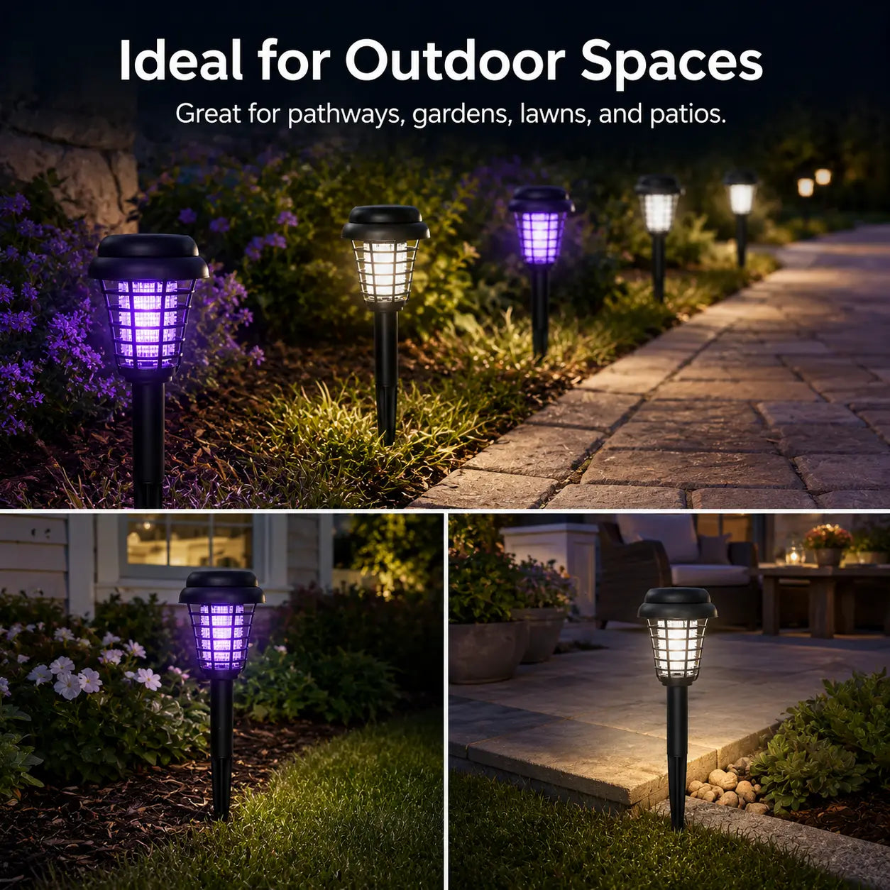 Illuminate Your Outdoors and Keep Mosquitoes Away with the Solar Mosquito Zapper Light – Versatile Garden Stake Lamp with Dual Modes and Weather Resistance