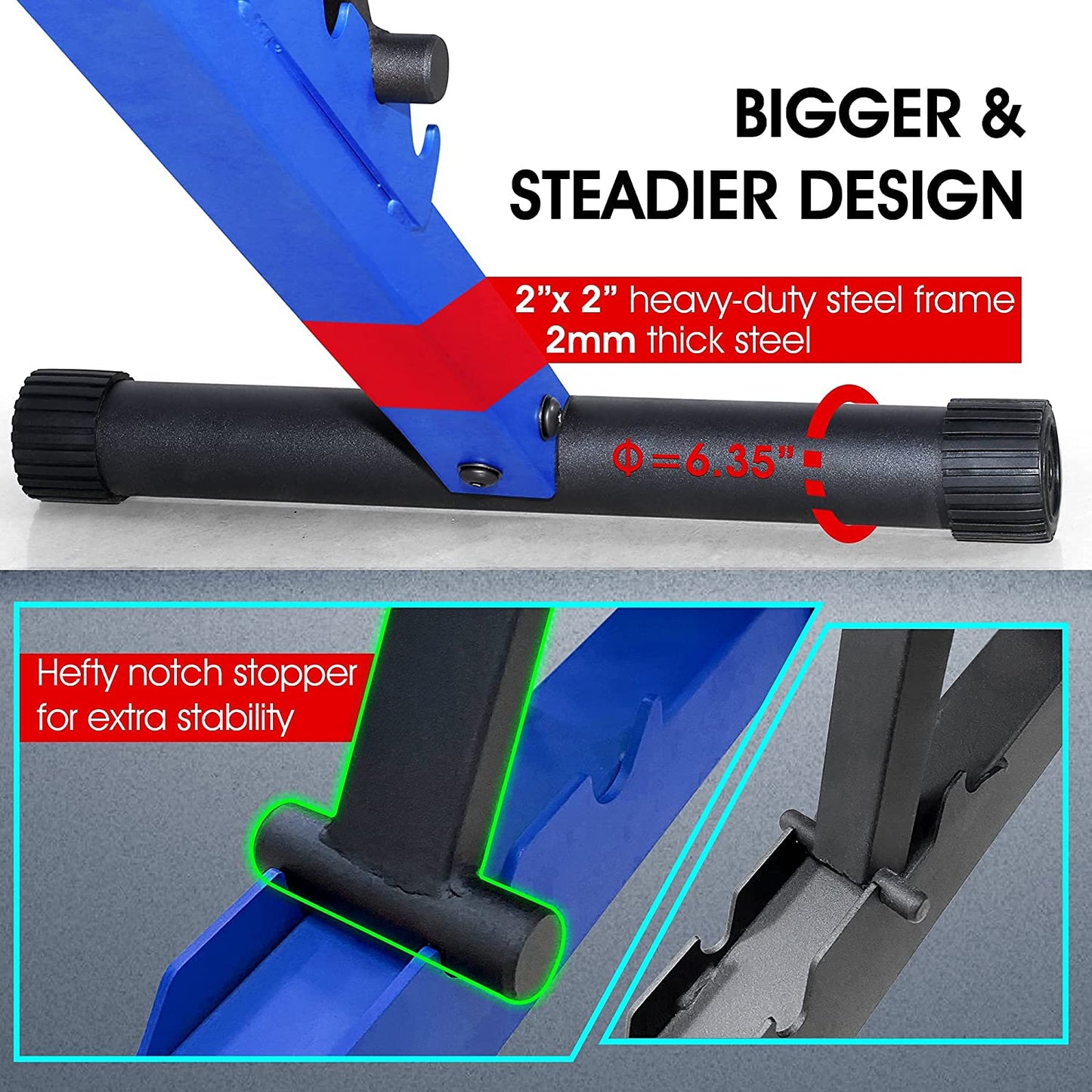 Versatile Adjustable Weight Bench - Foldable Multi-Purpose Flat/Incline/Decline Design for Home Gym (Cobalt)