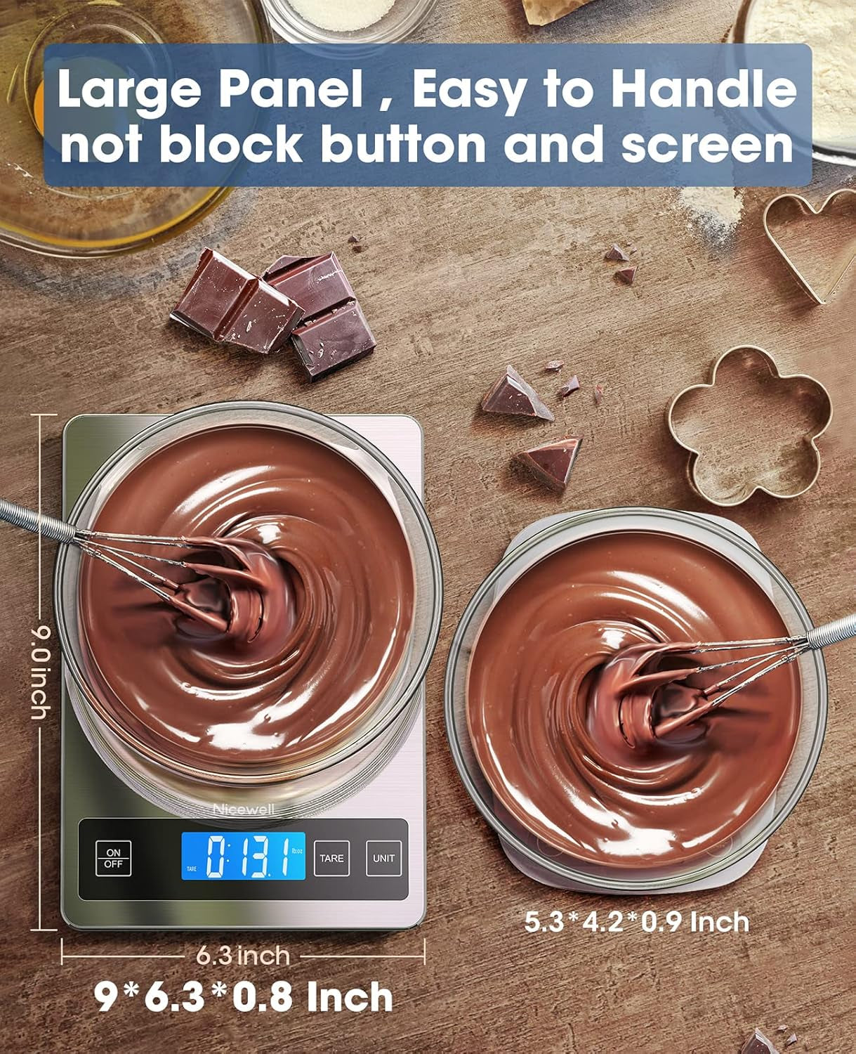 Ultra-Precise 22Lb Digital Kitchen Scale - Sleek Stainless Steel & Tempered Glass for Accurate Cooking & Baking Measurements in Grams & Oz