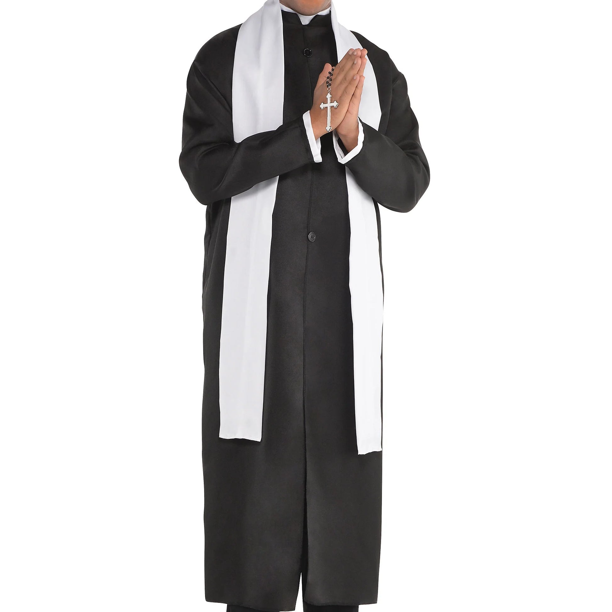 Transform into the Divine with Our Adult Father Priest Costume - Perfect for Halloween Celebrations!