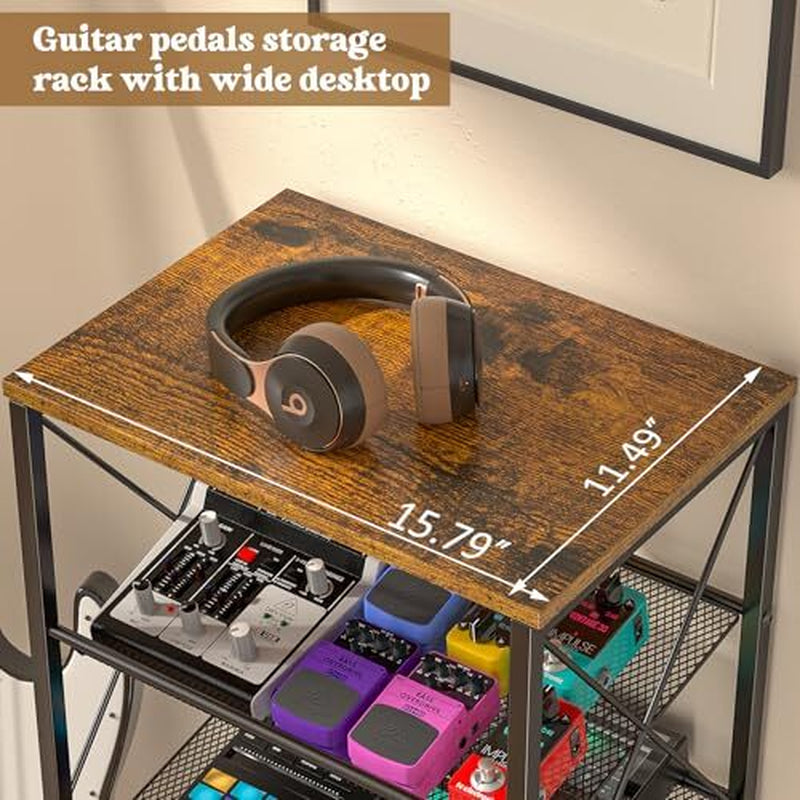 Guitar Pedal Organizer, 5 Tier Tuner Pedal Storage Shelf, Vintage Pedal Board