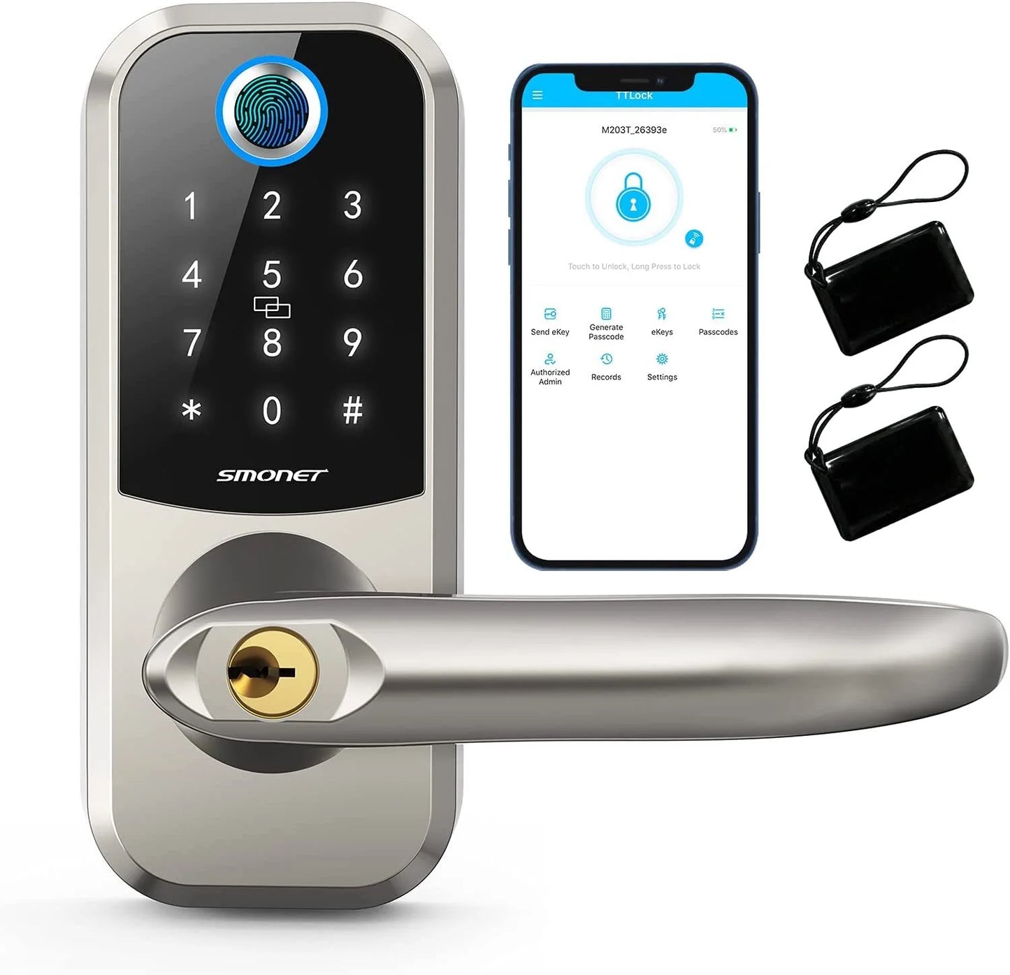 Smart Fingerprint Keyless Entry Lock with Touchscreen & Bluetooth - Ultimate Security for Your Home