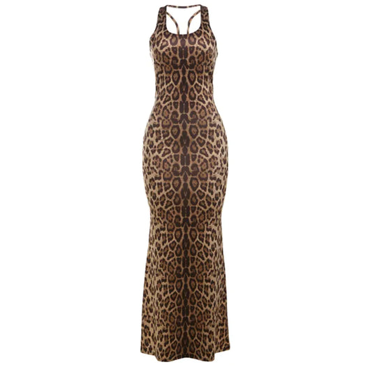 Leopard Print Sleeveless Dress Pic# 1