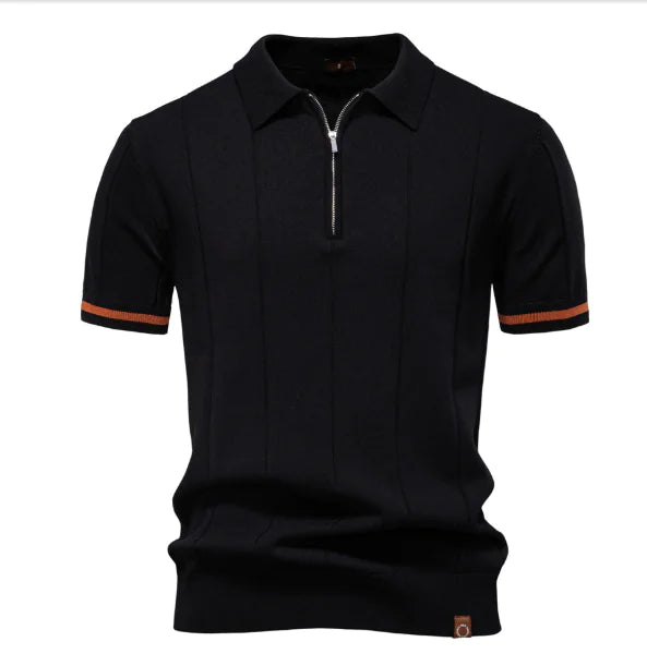 2025 Summer Men's Knit Cotton Polo Shirt (One Piece)