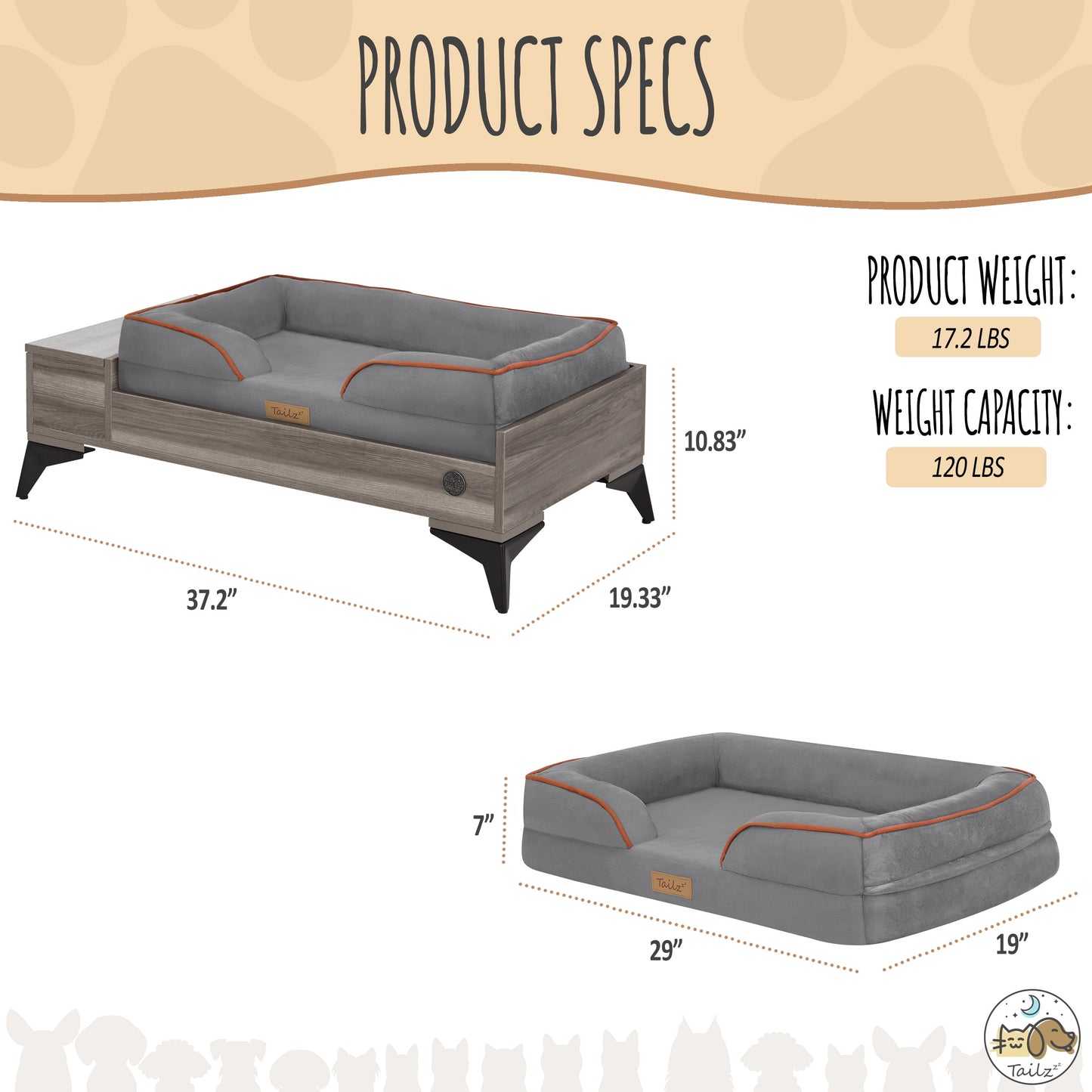 Elevate Your Pet's Comfort with the Wyatt Wooden Pet Bed - Stylish, Sturdy, and Eco-Friendly with Plush Mattress!