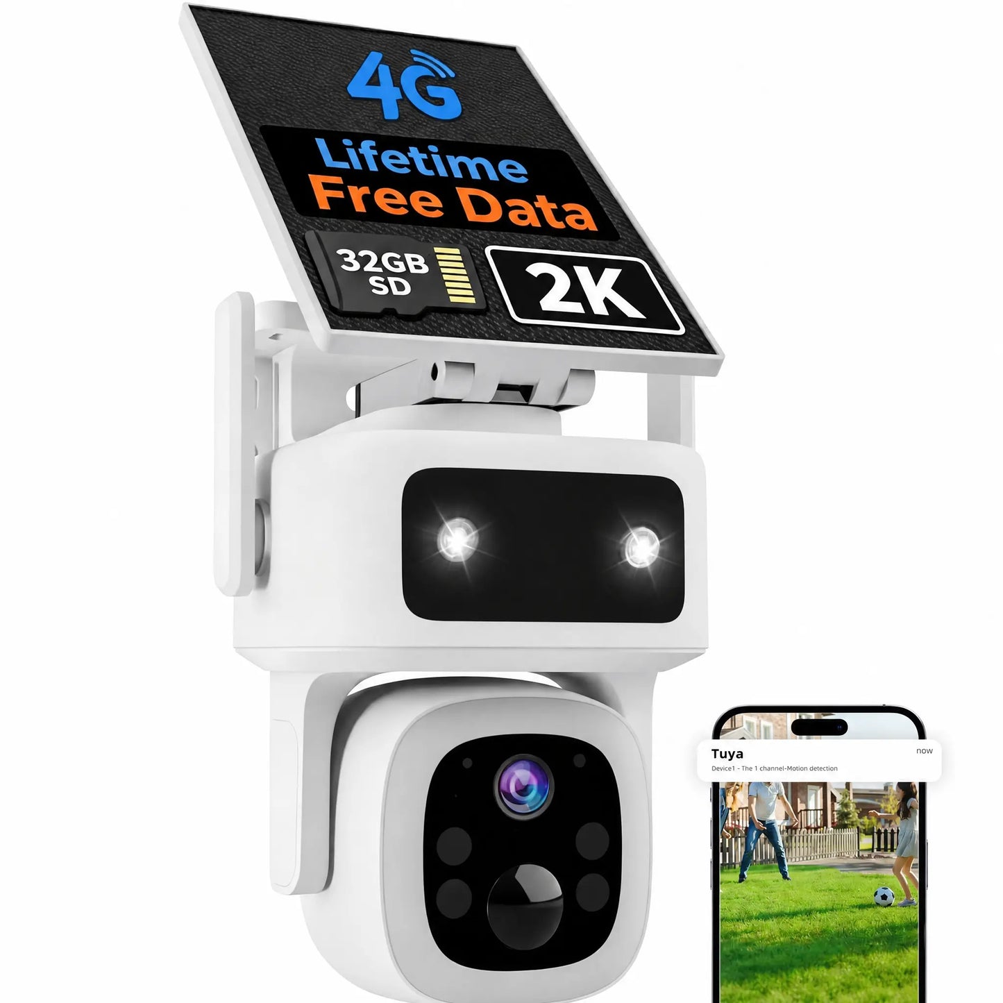 Revolutionary 4G LTE Solar-Powered Outdoor Security Camera with 2K Night Vision and No Monthly Fees