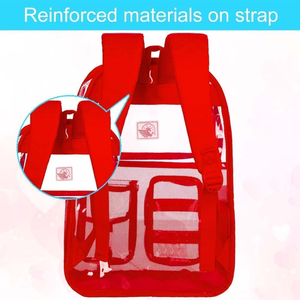 3Pcs Clear Backpack for Girls, Transparent Bookbag Heavy Duty See through Backpacks
