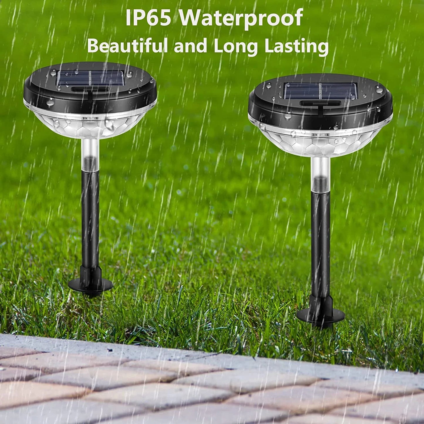 Brighten Your Outdoors: 6 Pack of Color Changing Waterproof Solar Pathway Lights for Walkways, Yards, Gardens, and Patios