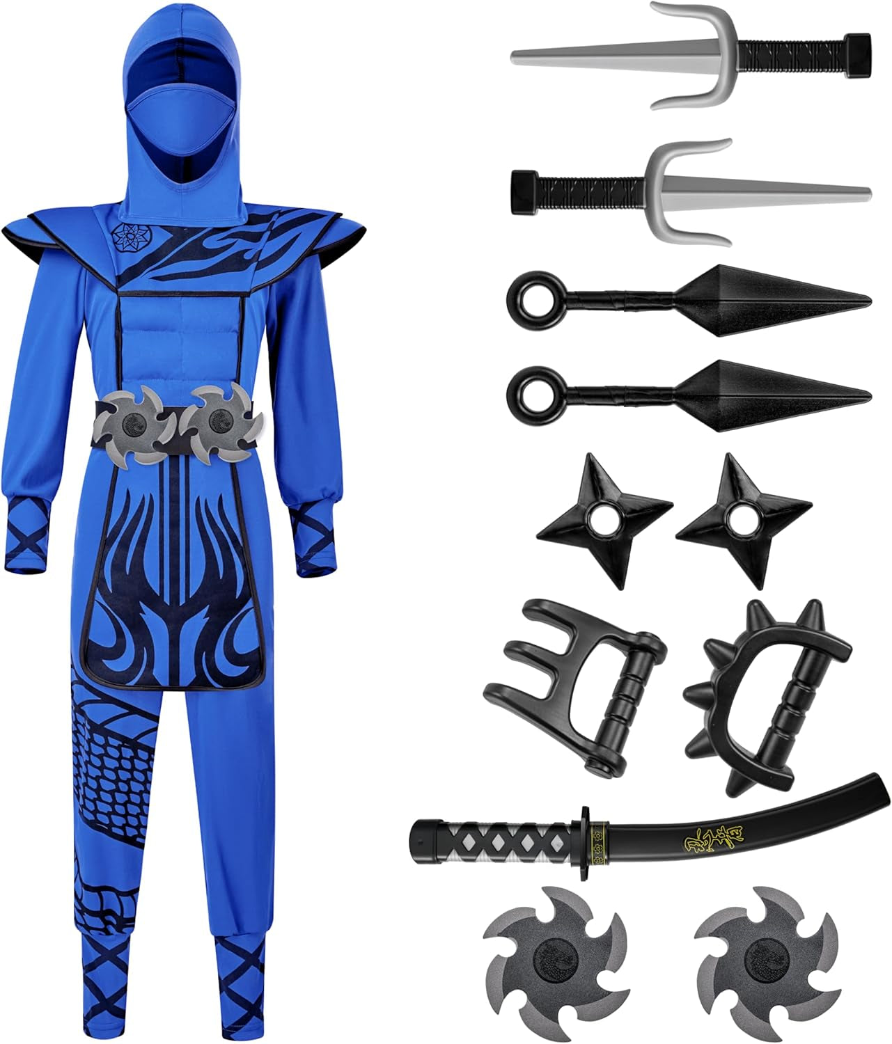 Epic Boys Ninja Costume - Dragon Scales Outfit with Accessories for Toddler Halloween Fun