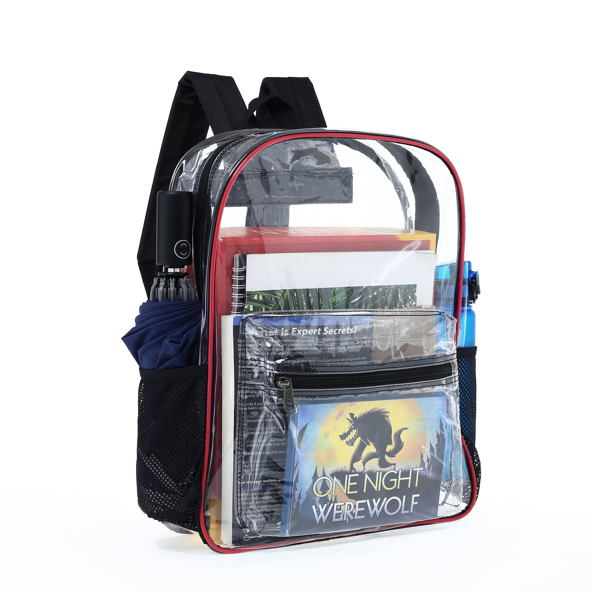 Heavy Duty Clear Transparent Backpack See through Book-Bag