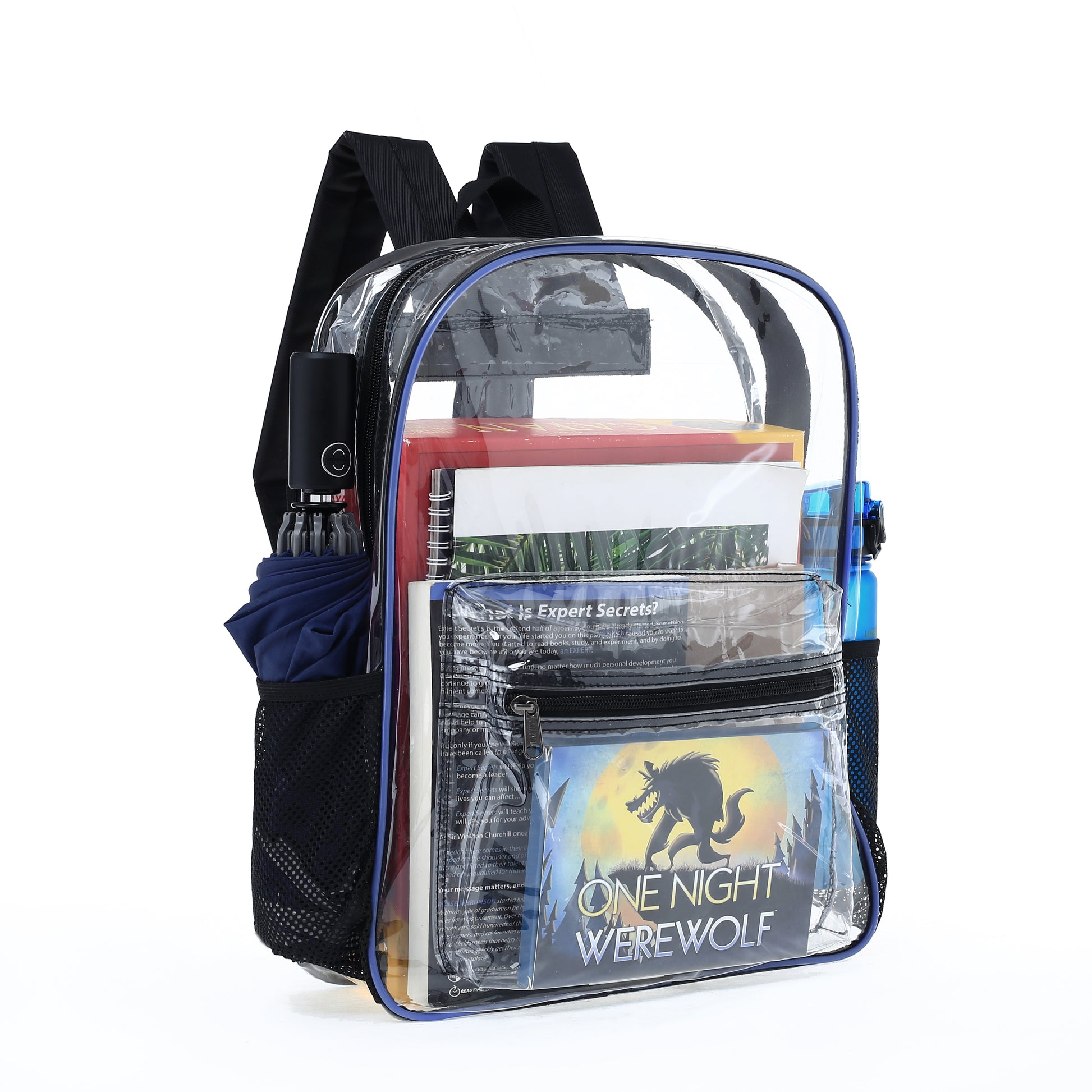Heavy Duty Clear Transparent Backpack See through Book-Bag