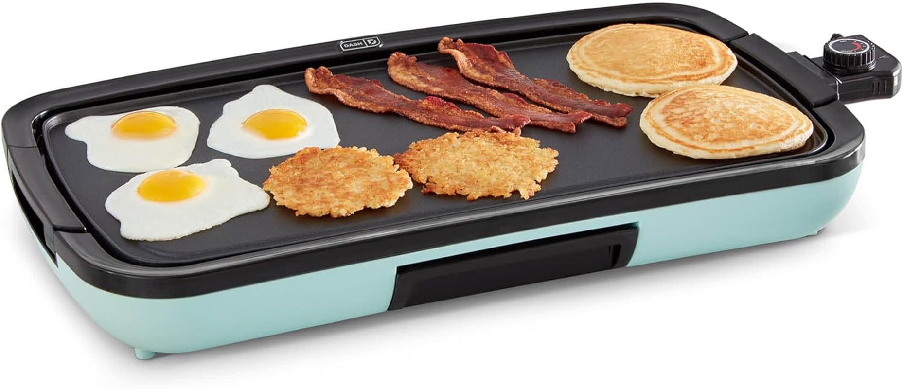 Aqua Deluxe Everyday Electric Griddle - Nonstick, Easy-Clean with Removable Plate & Recipe Book Included - Perfect for Any Meal!