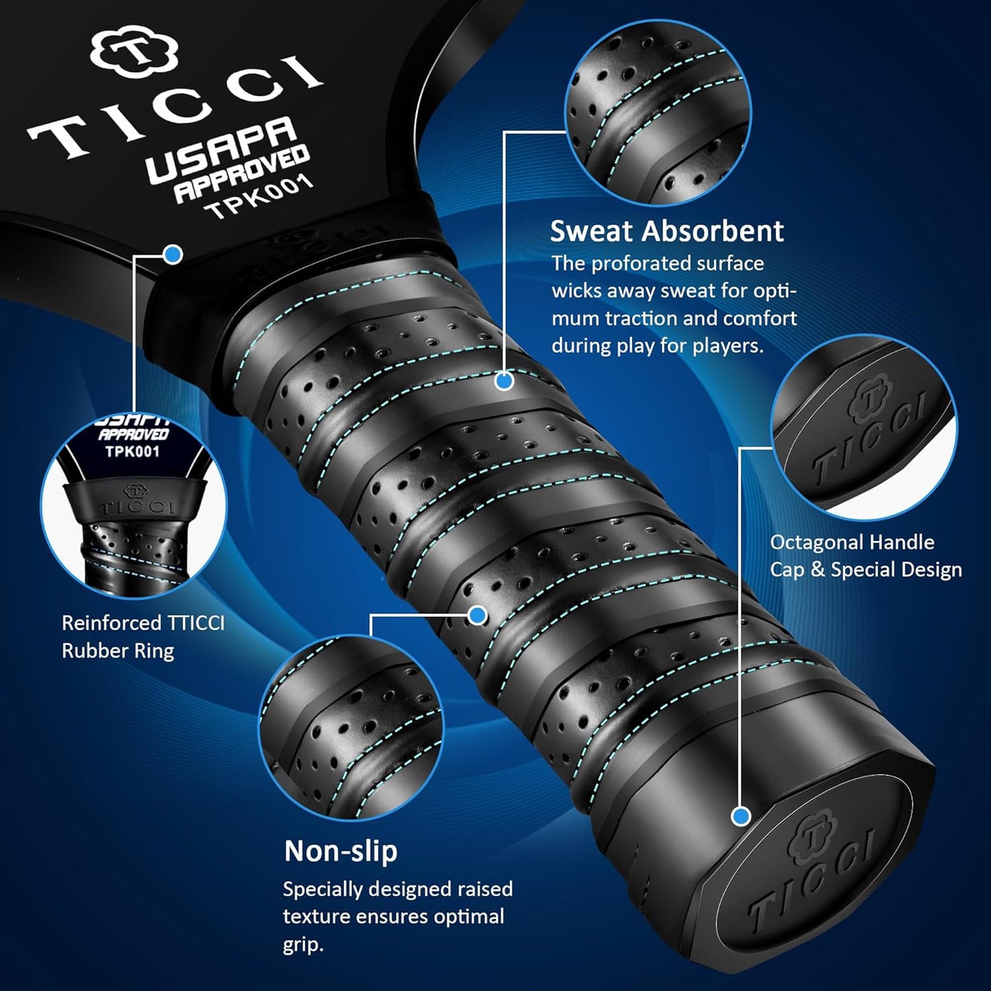 Pickleball Paddles Set of 2, USAPA Approved Fiberglass Pickle Ball Paddles with 4 Pickleballs, Lightweight Rackets for Adults & Kids, Includes Carry Bag & Net Bag for Men, Women, Beginners,