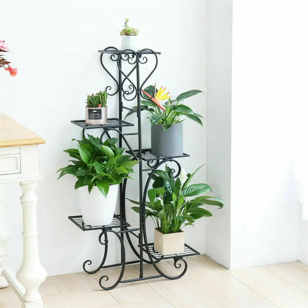 Elevate Your Greenery: 5-Tier Indoor & Outdoor Metal Plant Stand for Stunning Floral Displays