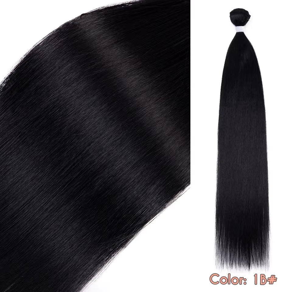 Straight Hair Bundles Salon Natural Hair Extensions Fake Fibers Super Long Synthetic Yaki Straight Hair Weaving Full to End