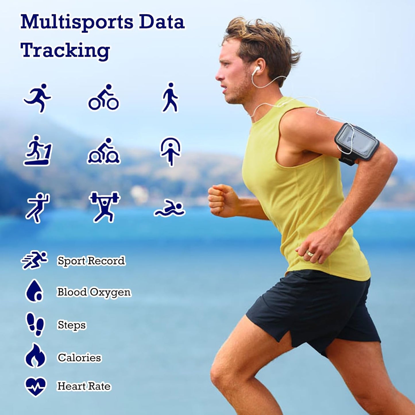 Smart Ring Health & Fitness Tracker - Waterproof Sleep & Activity Monitor with Heart Rate, Gesture Control, 7-Day Battery Life - Compatible with iOS & Android (Light Gold, Size #12)