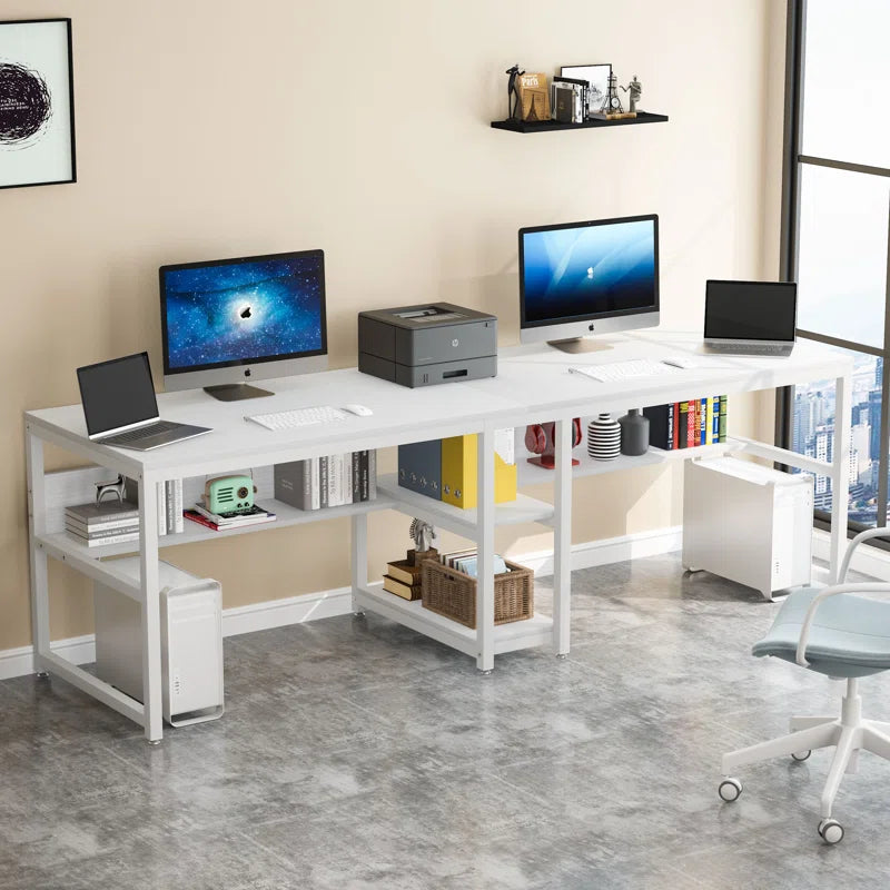 Rigueiro Spacious Industrial Computer Desk for Collaborative Workspaces