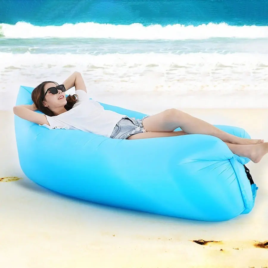 Experience Ultimate Relaxation with Our Waterproof Outdoor Beach Air Bed – Perfect for Couples on Vacation!